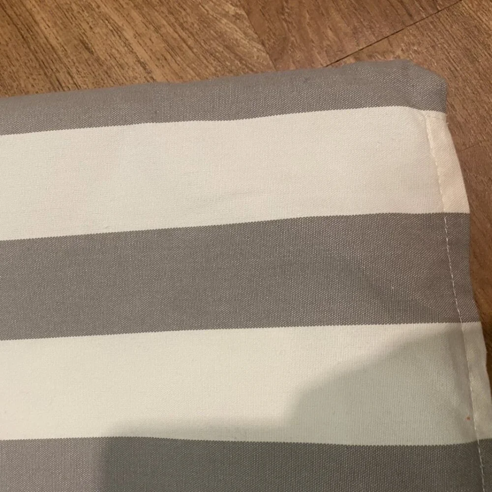 West Elm Gray & Off White Striped Indoor Outdoor Pillow Cover 23.5 x 20